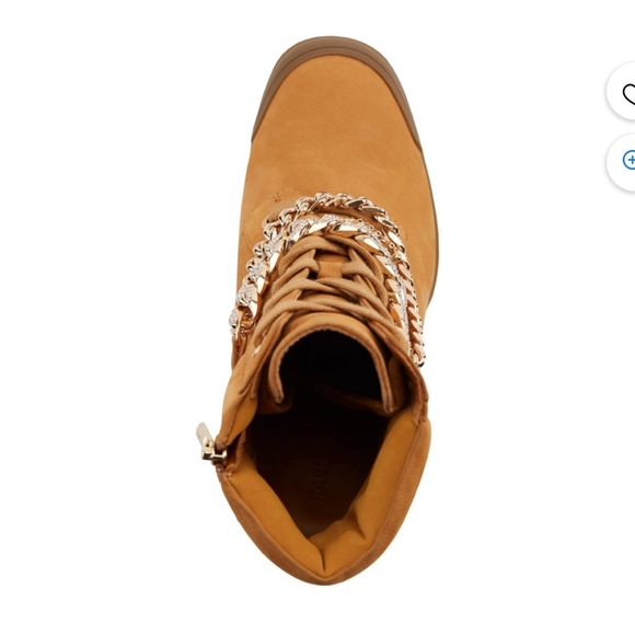 KARL LAGERFELD Lug Sole Cushioned Victoria Round Toe Zip-Up Leather Dress Bootie - Picture 11 of 14